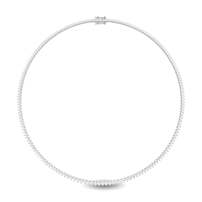 18k White Gold 10ctw Lab Grown Diamond Tennis Necklace - Lab Grown Diamonds Australia