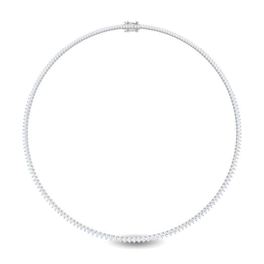 18k White Gold 10ctw Lab Grown Diamond Tennis Necklace - Lab Grown Diamonds Australia