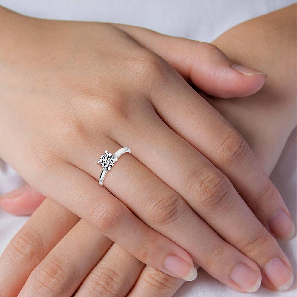 Lab created solitaire on sale diamond rings