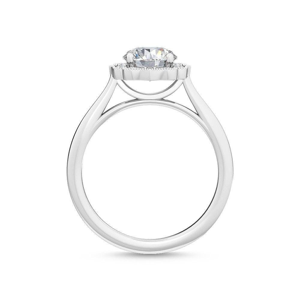 18k White Gold Round Brilliant Cut Vintage Engagement Ring ( Setting Only ) - Lab Grown Diamonds Australia