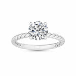 18K White Gold Lab Grown Twist Solitaire Ring ( Setting Only ) - Lab Grown Diamonds Australia