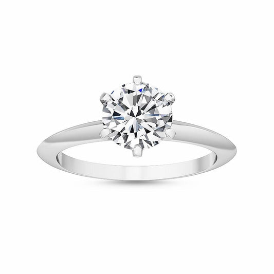 18K White Gold Lab Grown Knife Edged Solitaire Ring ( Setting Only ) - Lab Grown Diamonds Australia