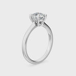 18K White Gold Lab Grown Four Claw Solitaire Ring ( Setting Only )