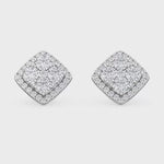 10k White Gold Halo Diamond Earrings