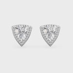 2.25ct 10k White Gold Round Brilliant Cut Halo Diamond Earrings