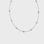 18k White Gold 1ct Princess Cut Lab Grown Diamond Tennis Necklace