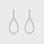 14k White Gold  Lab Grown Diamond Drop Earrings
