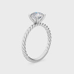 18K White Gold Lab Grown Twist Solitaire Ring ( Setting Only )