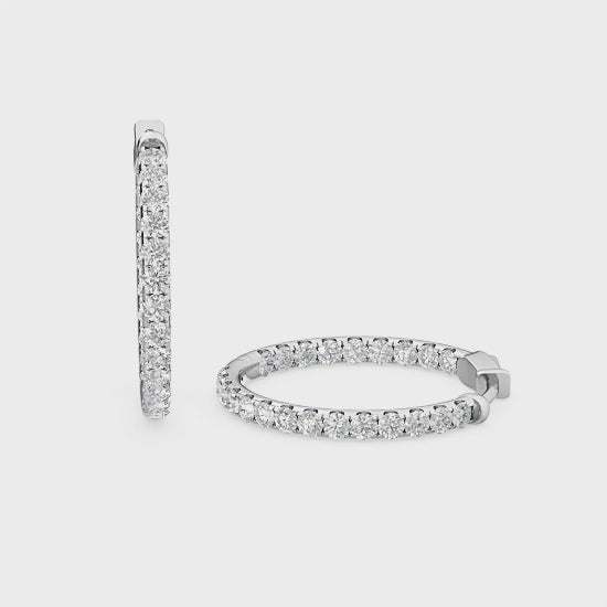 Lab grown online diamond hoop earrings