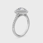 18K White Gold Lab Grown Double Halo Engagement Ring ( Setting Only )