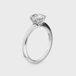 18K White Gold Lab Grown Knife Edged Solitaire Ring ( Setting Only )